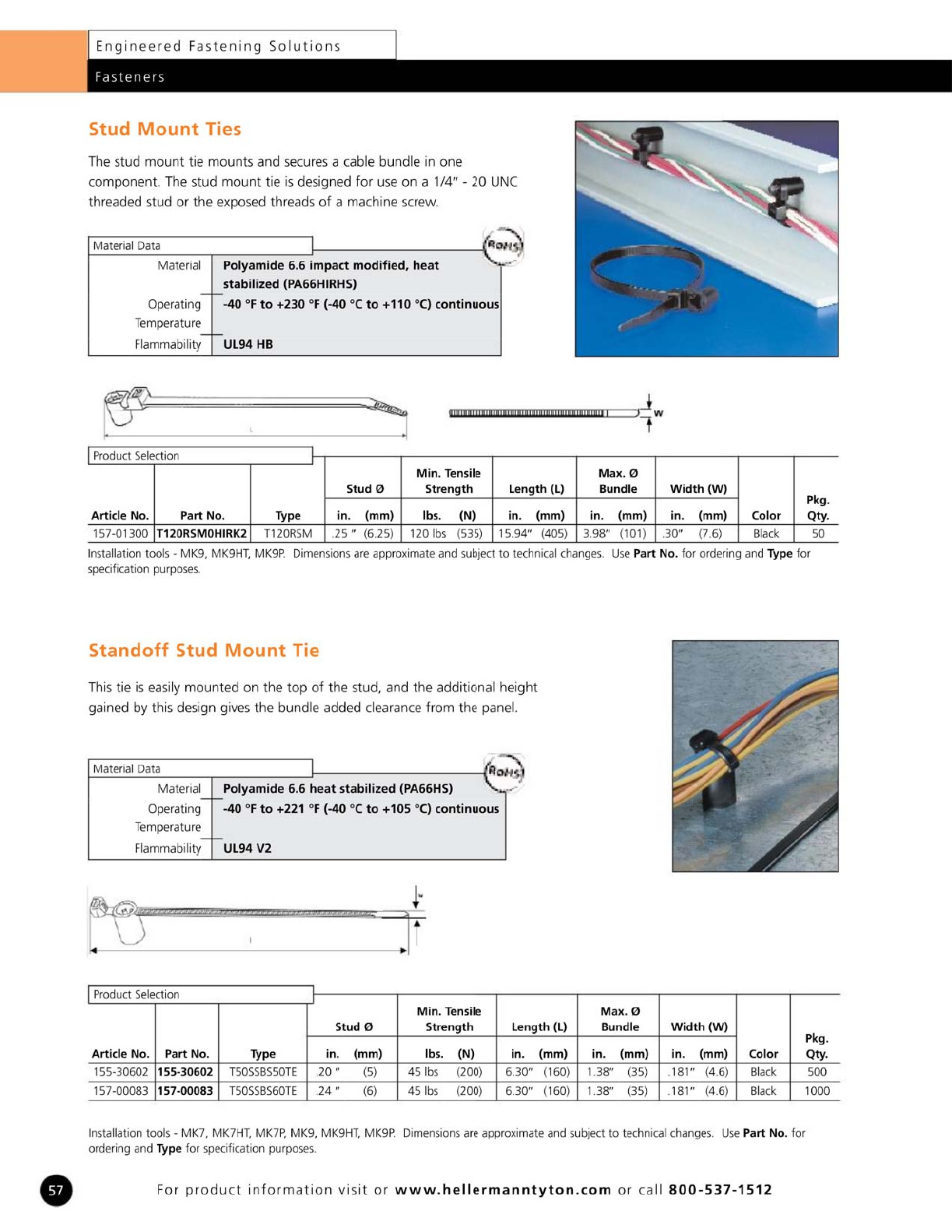 Standoff Stud Mount Tie Datasheet by HellermannTyton DigiKey Electronics